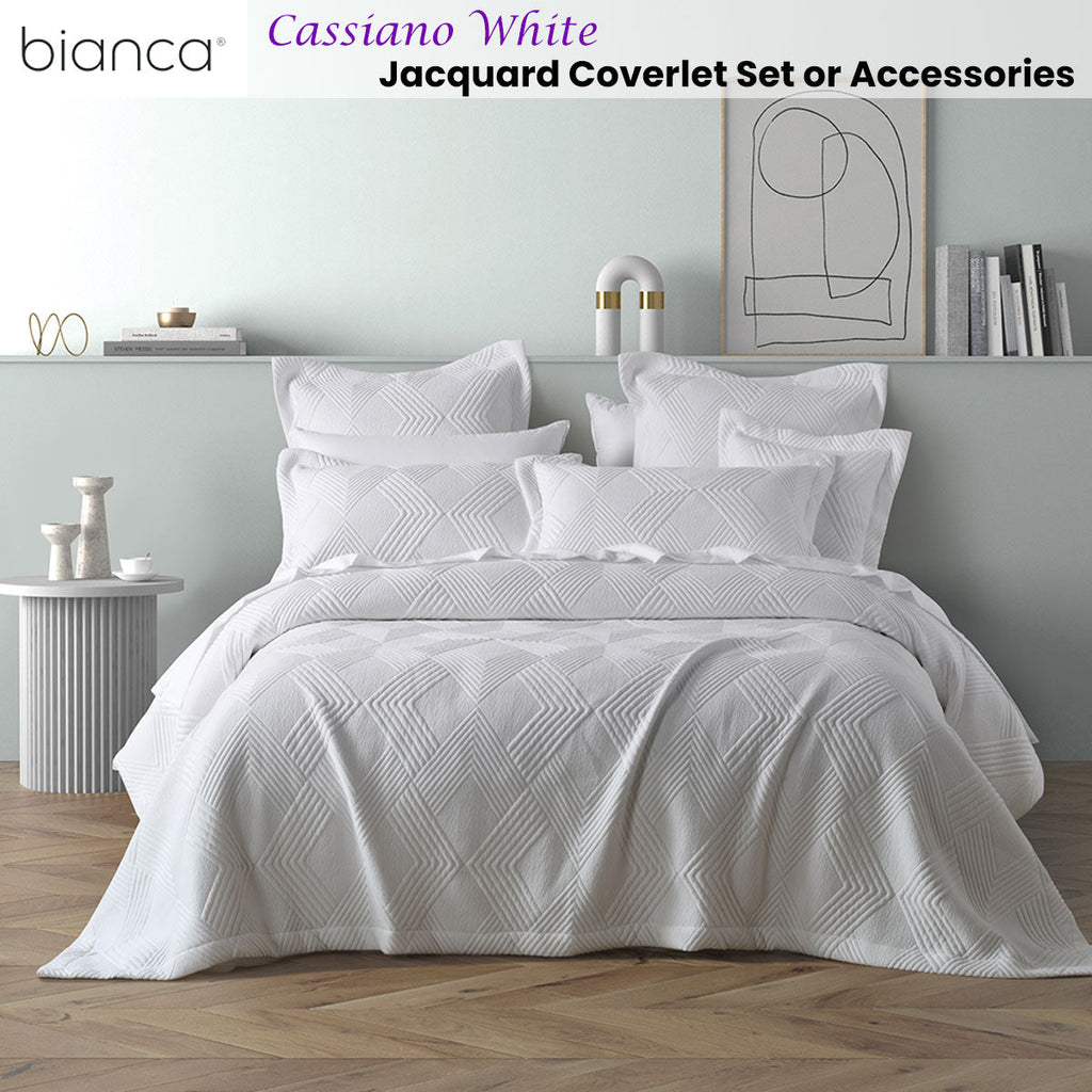 NNEDSZ Bianca Cassiano White Polyester Jacquard Coverlet Set Single/Double