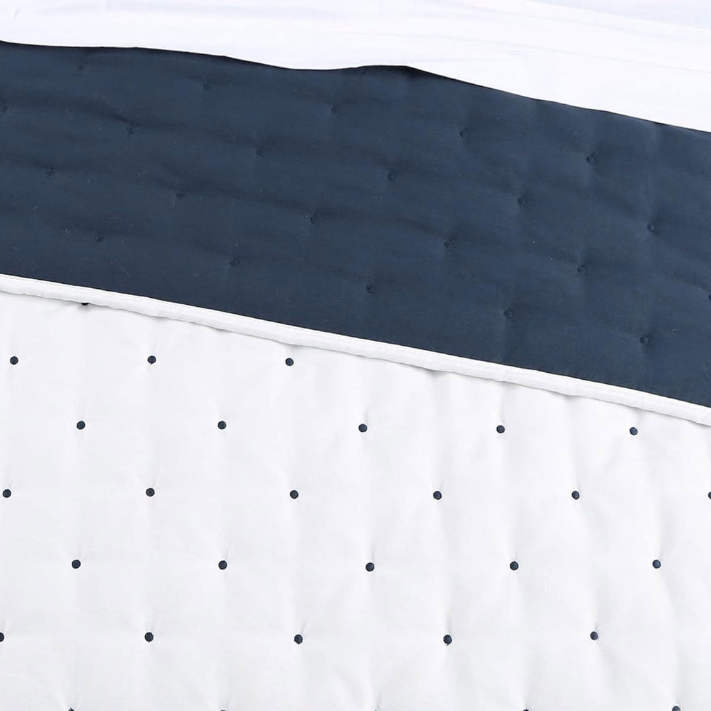 NNEDSZ Jenny Mclean Swiss Dots Blue 3 Piece Coverlet Set Queen