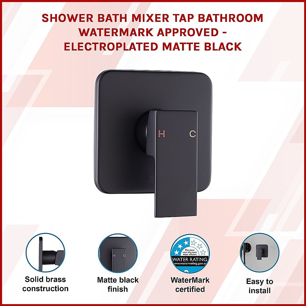 NNEDSZ Shower Bath Mixer Tap Bathroom WATERMARK Approved - Electroplated Matte Black