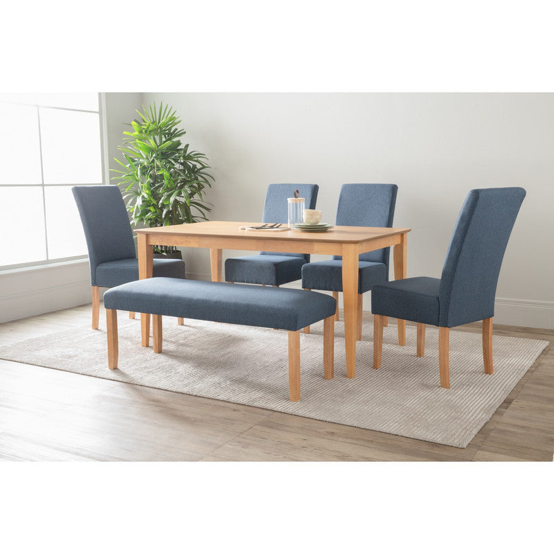 NNEDSZ ALLEGRO Dining Table + 4x MESI Dining Chair + MESI Bench - 6 Piece Dining Set - Natural