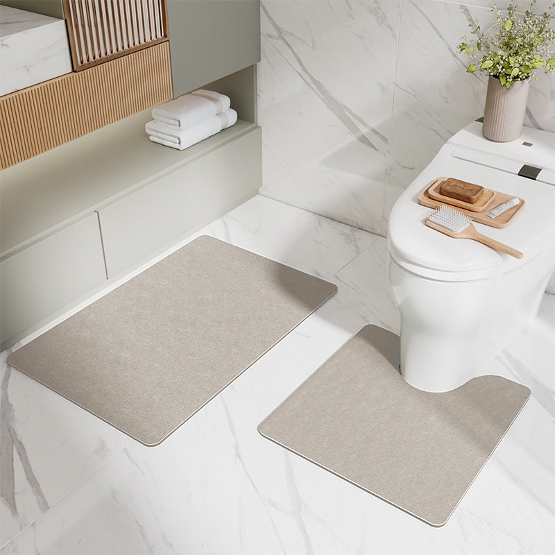 NNEDSZ Coffee Bathroom Floor Mat Set - U-Shaped Toilet Mat 50*50cm & Rectangular 60x90cm Mat for Bathroom-0