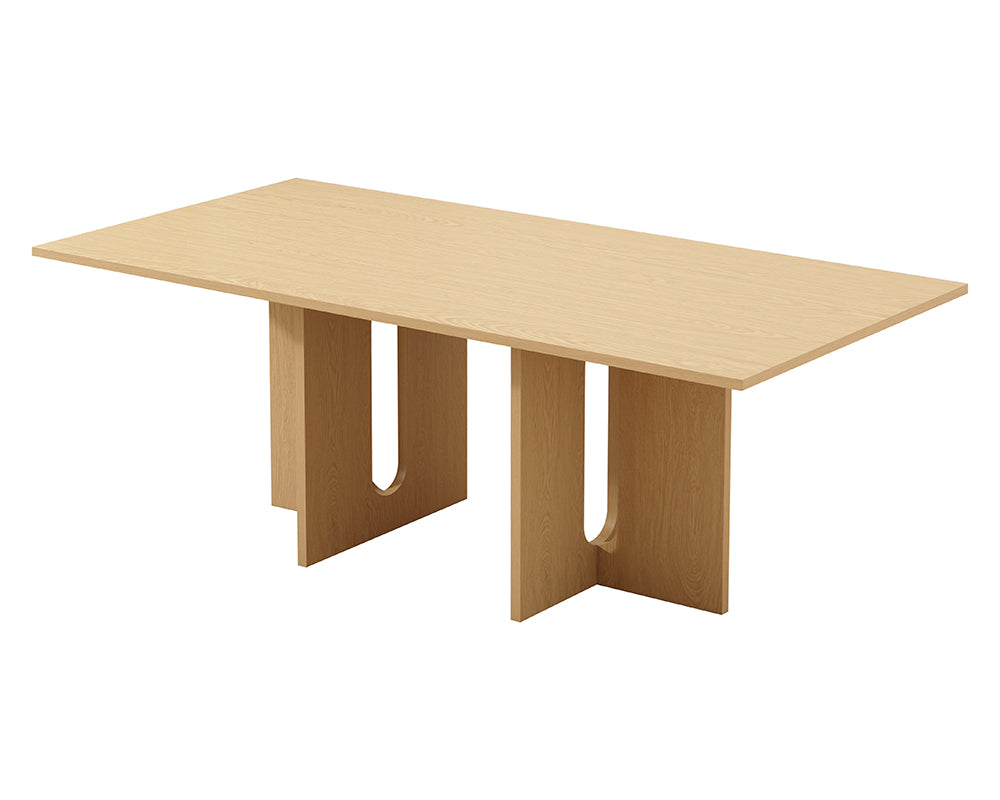 NNEDSZ Walnut Melamine Dining Table 6 Seater
