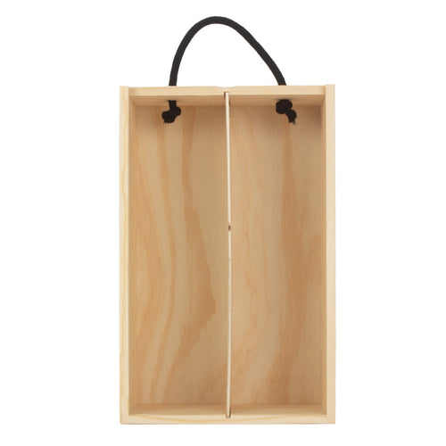 2 Beer Bottle Pinewood Carry Case with Acrylic Lid