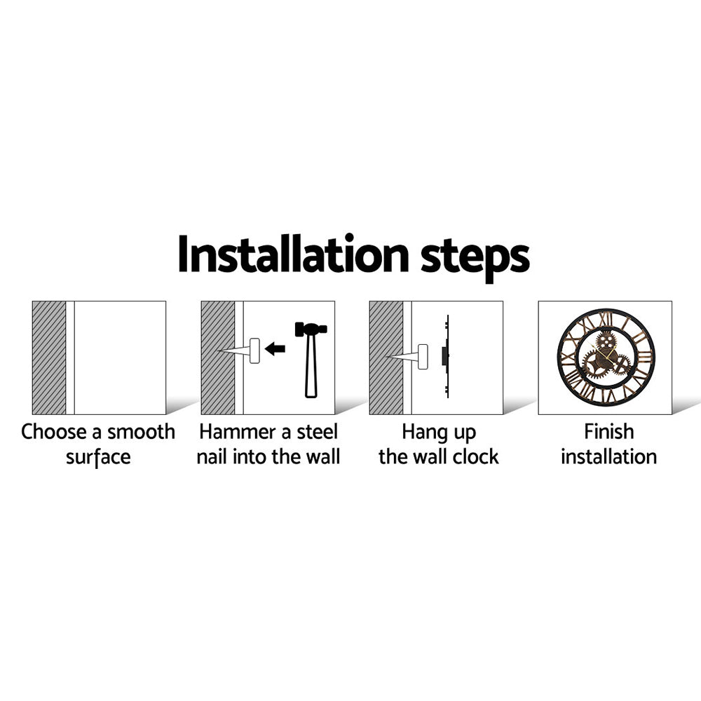 NNEDSZ Wall Clock Large Modern Vintage Retro Metal Clocks 80CM Home Office Decor