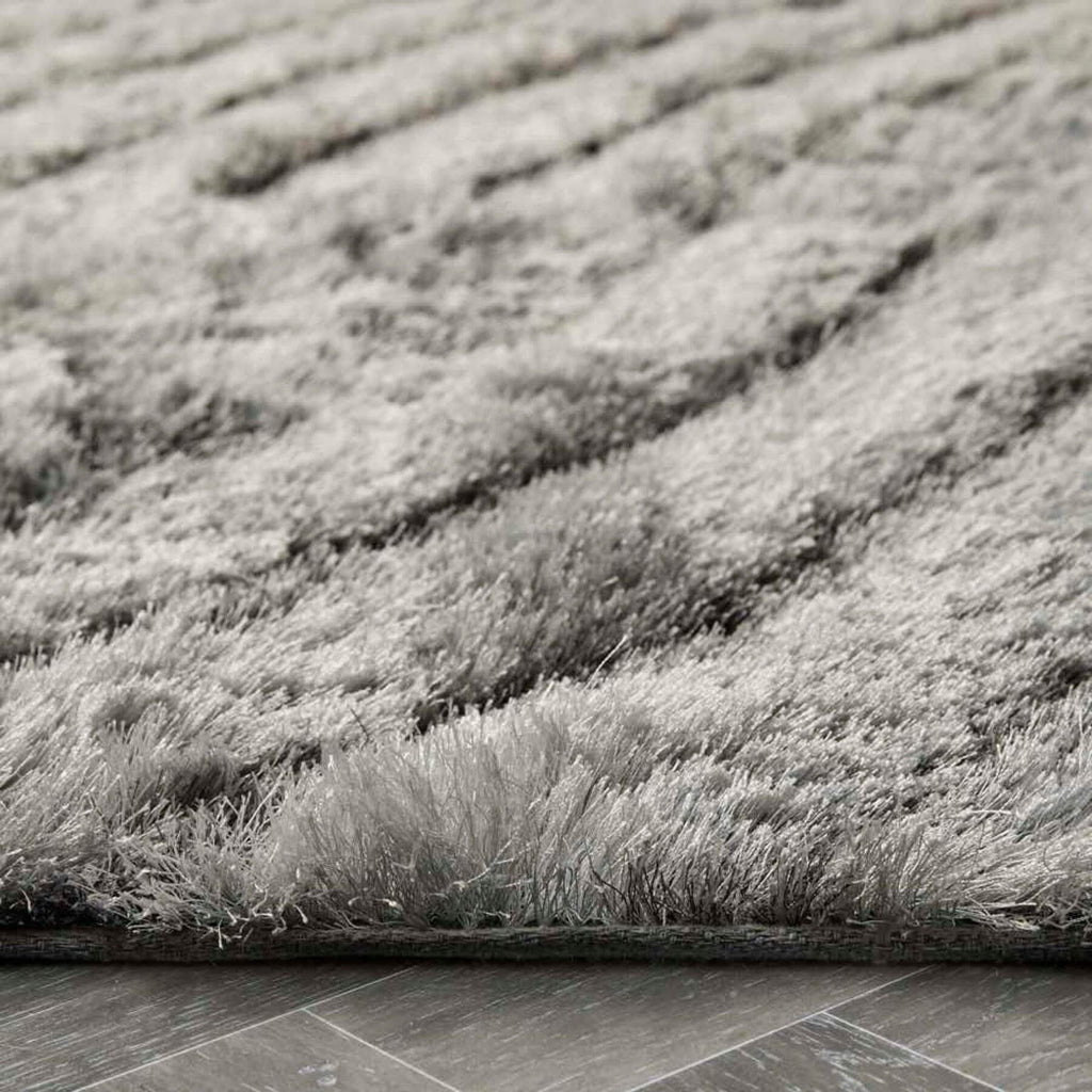 Dallas Silver Grey Shaggy Rug