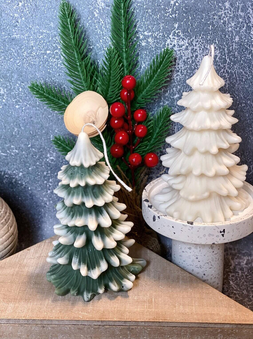 Christmas Tree Candles - Cedar Trees Holiday Decor-4