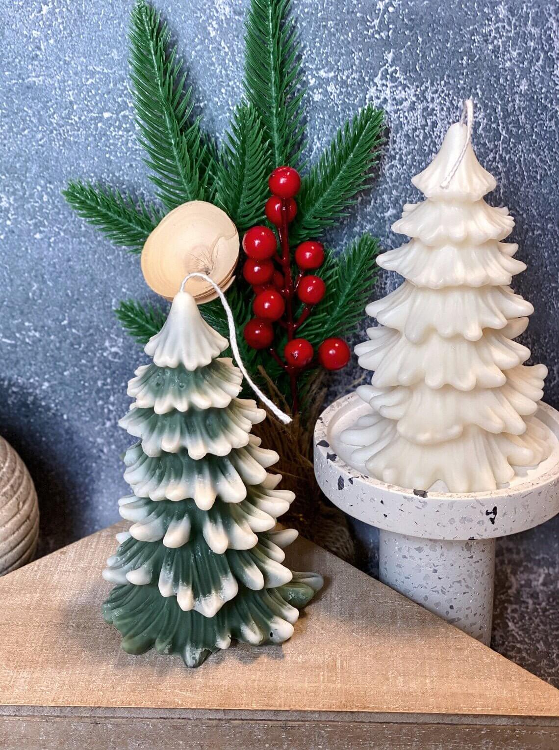 Christmas Tree Candles - Cedar Trees Holiday Decor-4