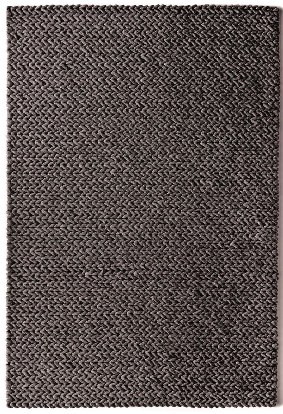 Fusion Dark Grey Braided Wool Rug