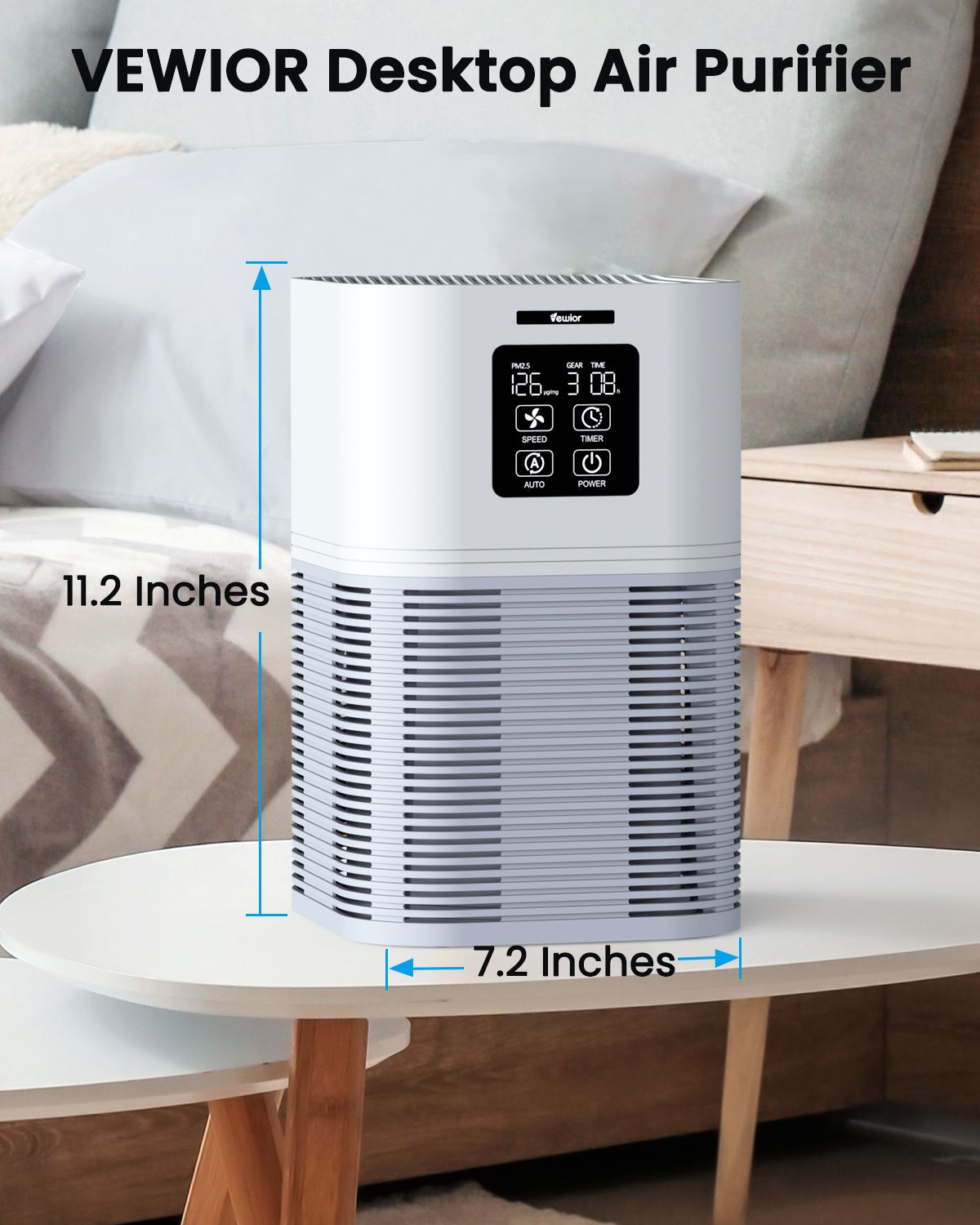 2 in 1 Air Purifier with H13 Filters for Home Allergies Pets Hair Odor Eliminators-4