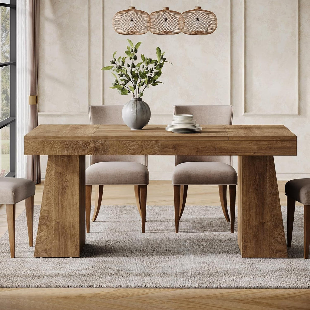 55 Inch Yellow Dining Table For Kitchen And Dining