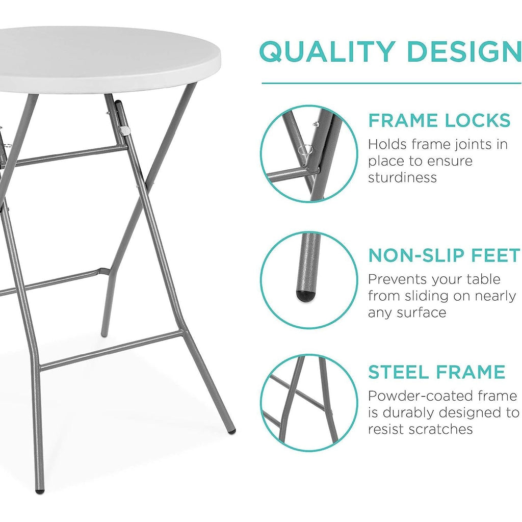 Bar Height Folding Table Indoor Outdoor Patio Table