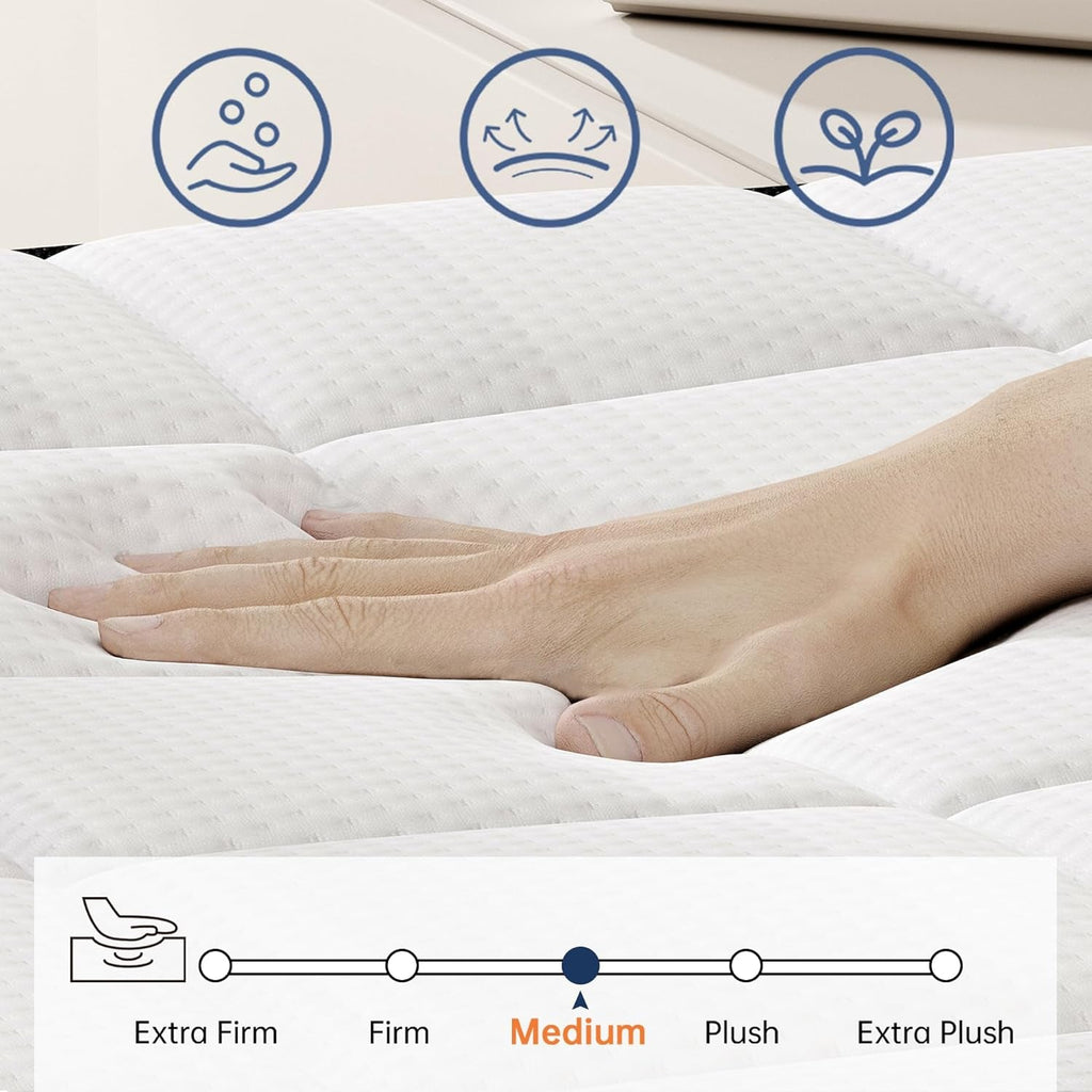 10 Inch Hybrid Full Size Memory Foam Pocket Spring Mattress-2