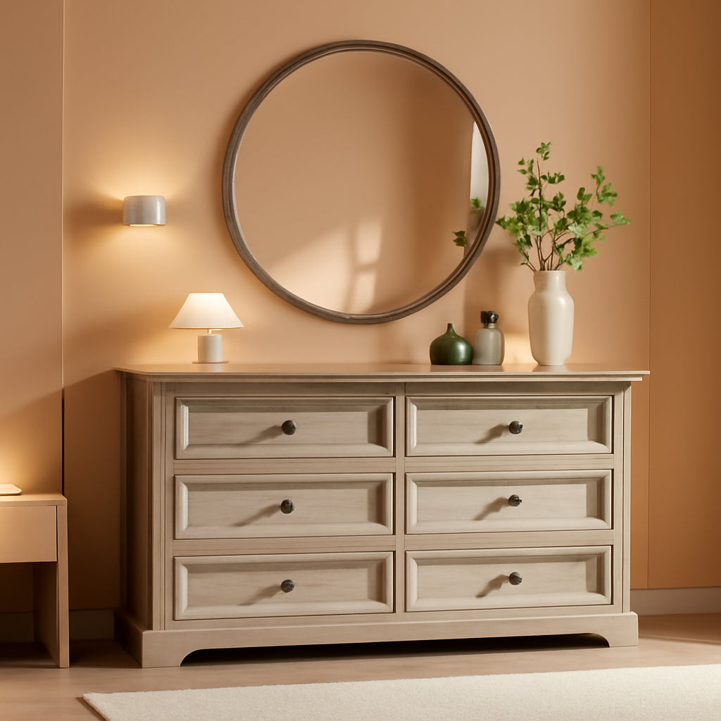 Dresser Cabinet FiftyFourInch Wide Distressed Oak Finish