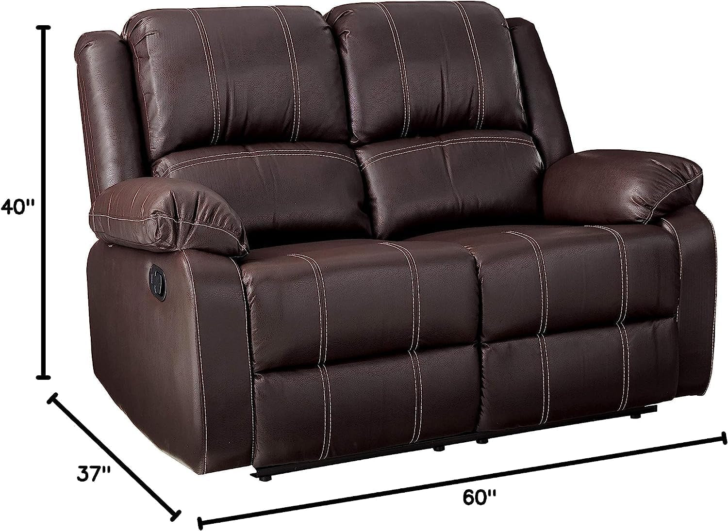 Brown Recliner Loveseat Modern Living Room Furniture
