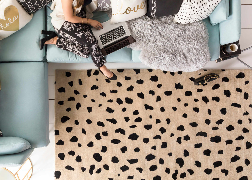 Guiseley Dalmatian Hand Tufted Wool Area Rug-1