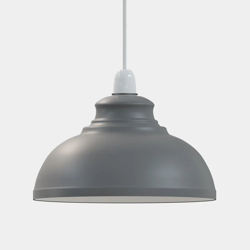 Vintage Retro Pendant Light Curvy Shade Metal Easy Fit E27/B22~1391