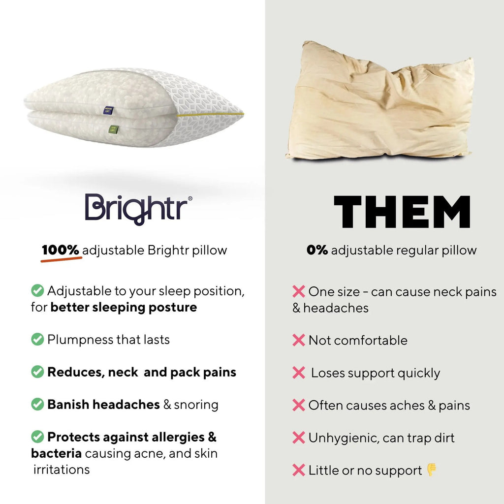Brightr® Luna adjustable memory foam pillow bundle