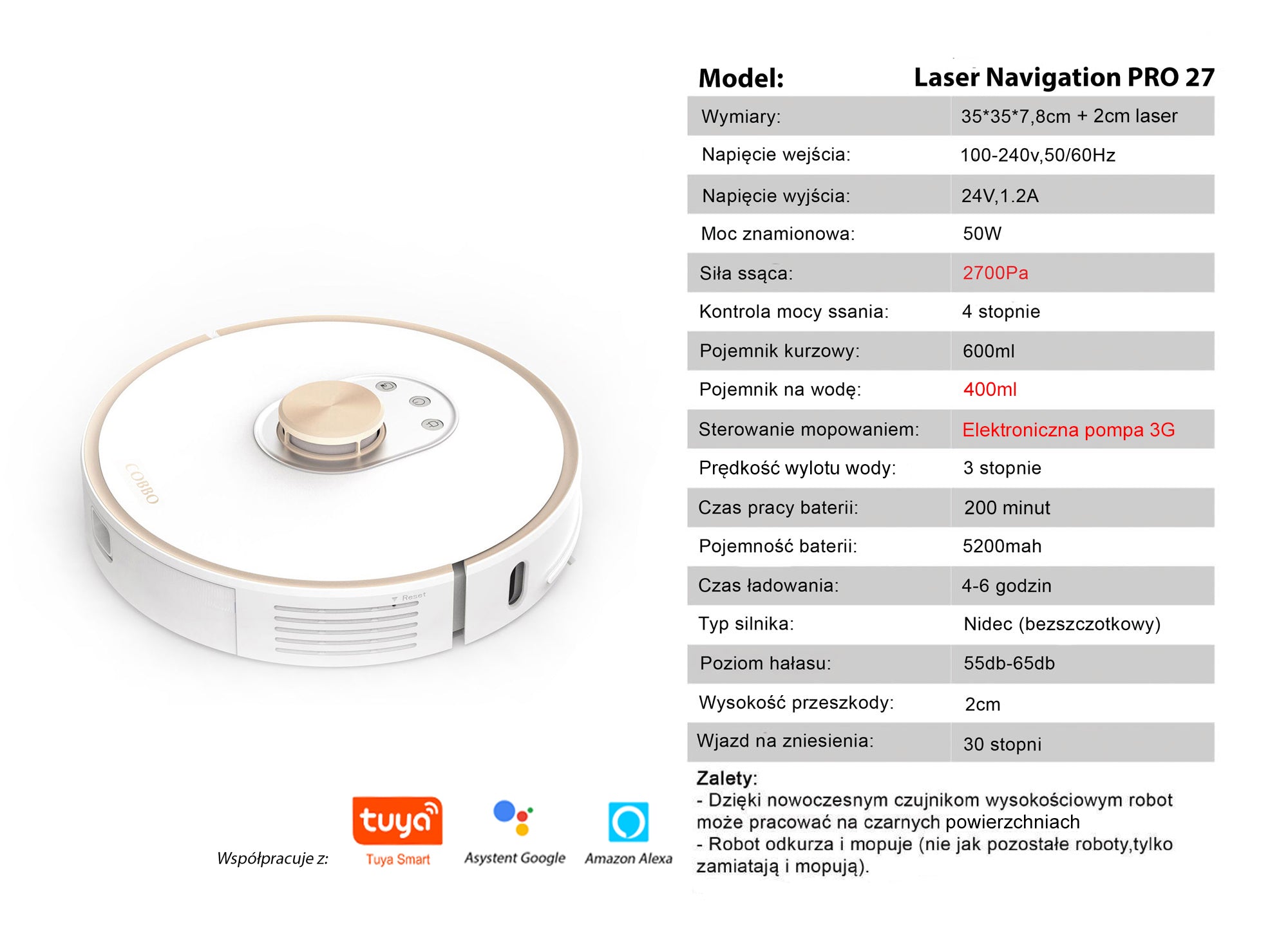 COBBO PRO27 Robot Mop and Vacuum