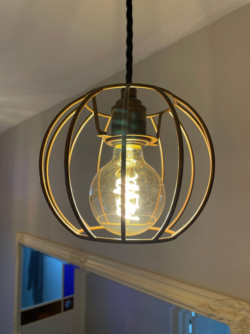 Pendant Light with Pumpkin Shade