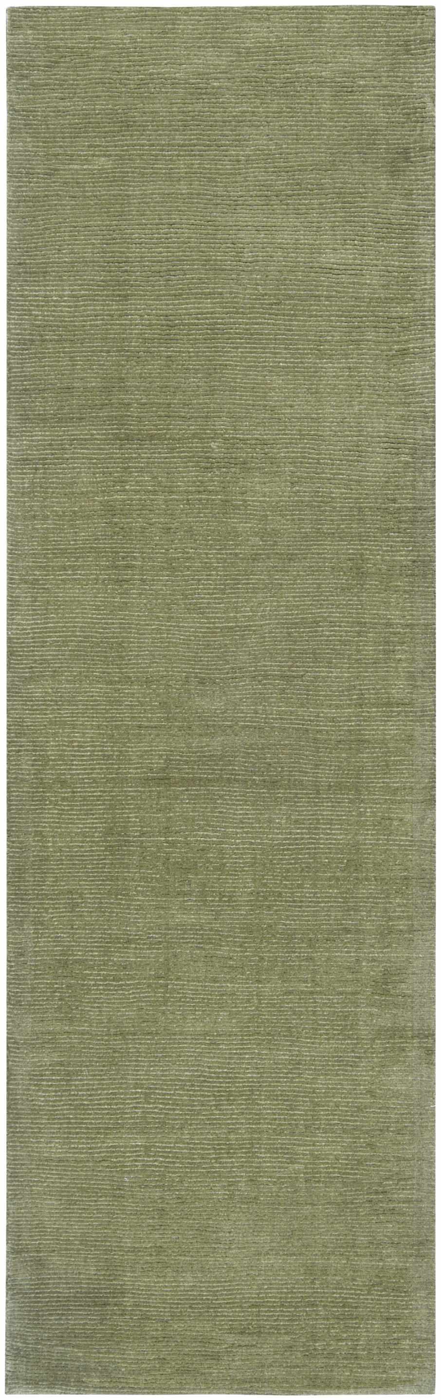 Brockton Solid Green Hand Loomed Wool Area Rug