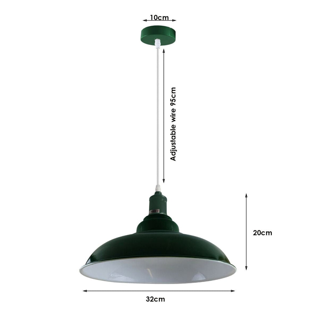 Green colour Modern Vintage Industrial Retro Loft Metal Ceiling Lamp Shade Pendant Light~1646