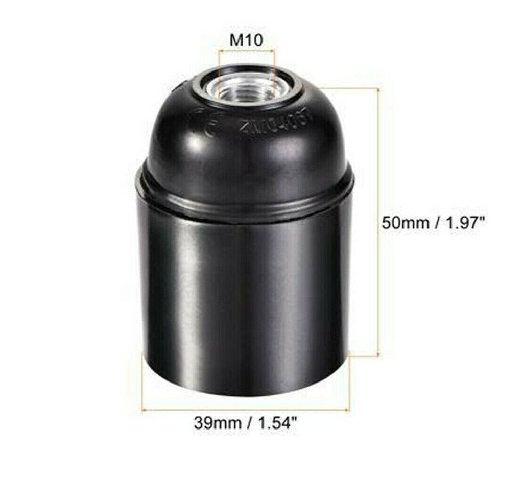E27 screw Bakelite lamp holder Black ~2988
