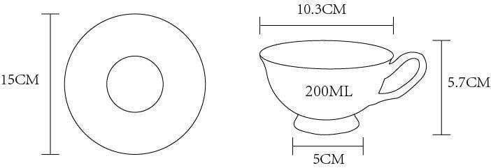 Rosette Majesty Bone China Teacup and Saucer