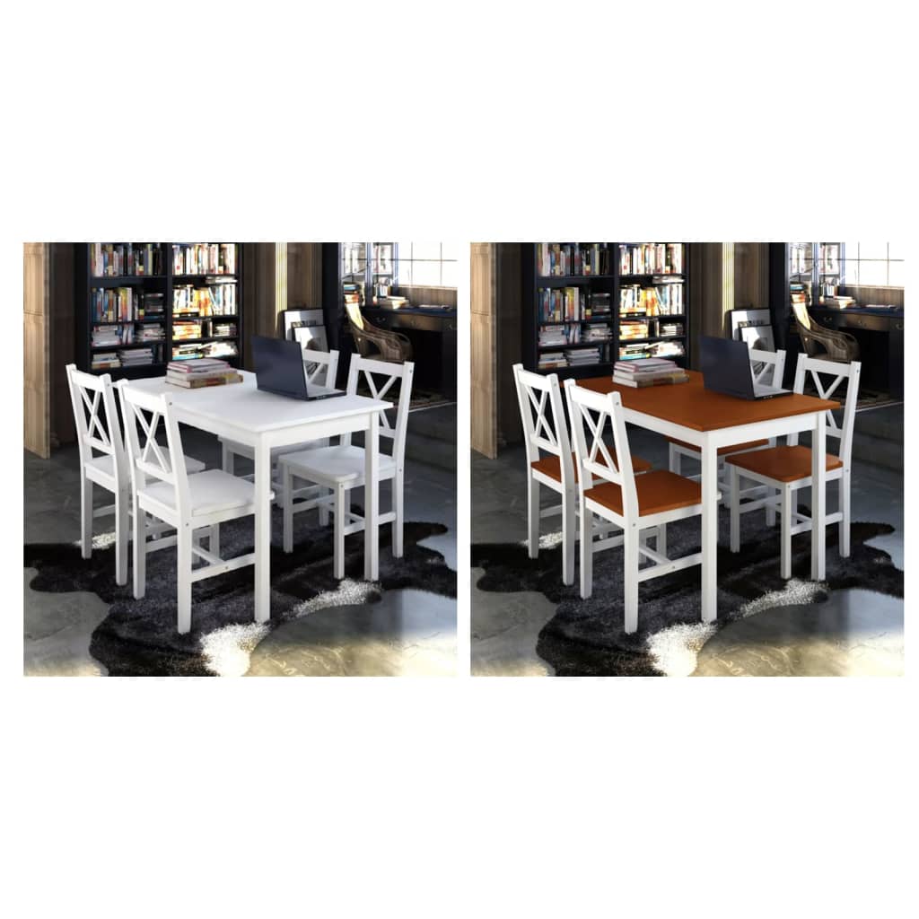 vidaXL Dining Table and Chair Kitchen Dining Set Dinner Table Chair 5 Piece