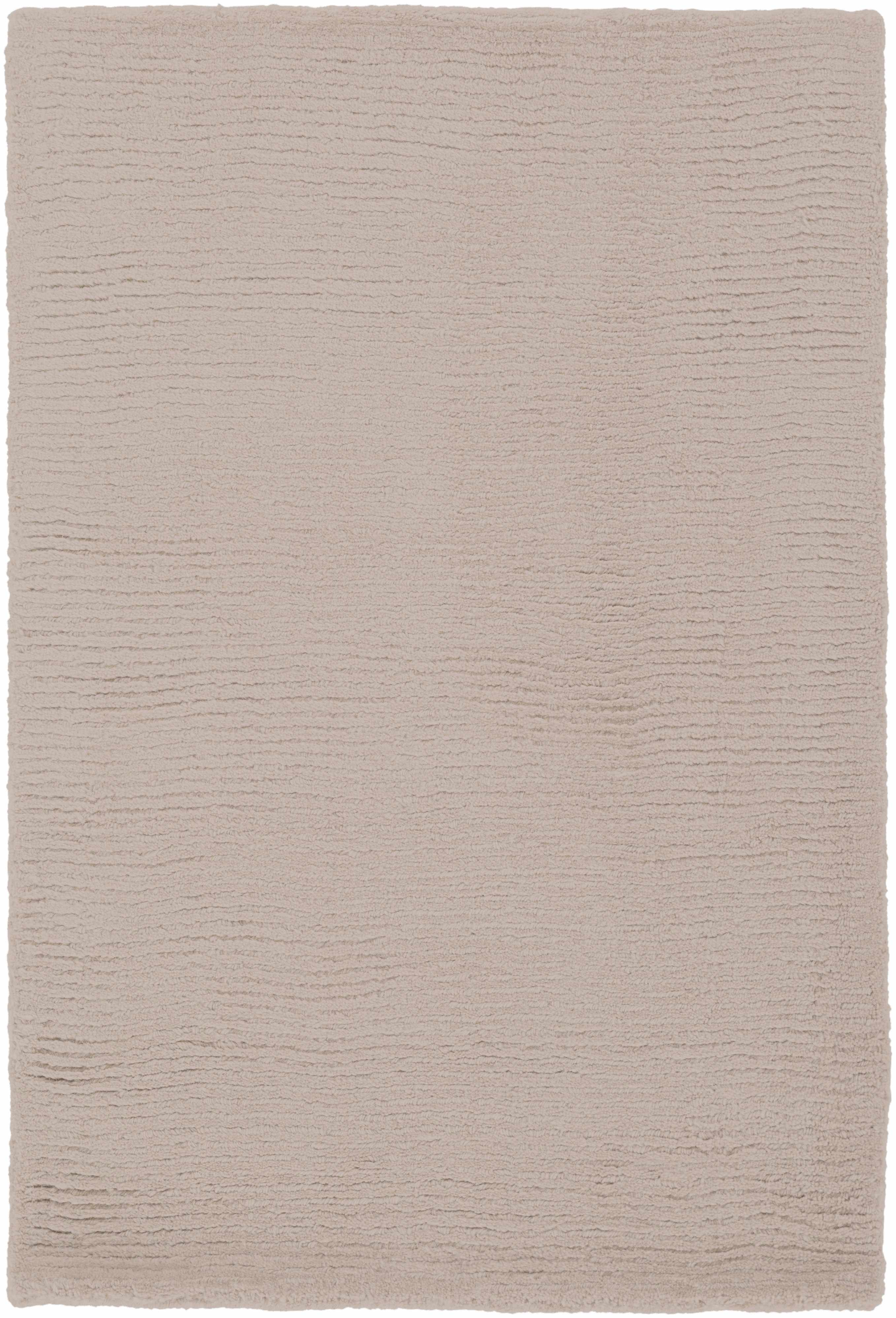 Brockton Solid Tan Hand Loomed Wool Area Rug