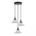 Modern 3-Way Pendant Light with Cone Shades, Adjustable E27 Ceiling Fixture ~3862