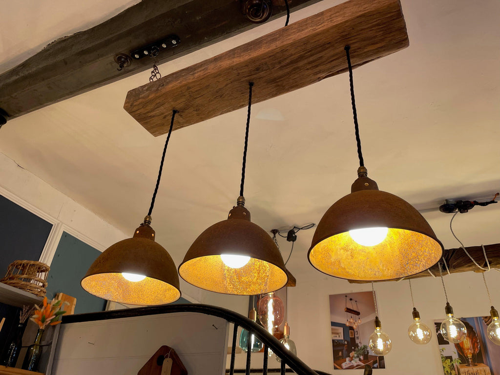 Oak Beam Light with Shades