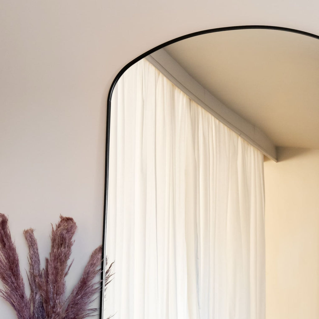 Yoko - Black Metal Gentle Arch Mirror - 180cm x 105cm